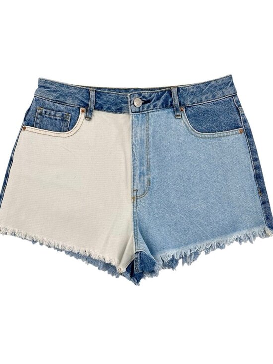 PacSun Pants - PACSUN Women's Two-Tone Denim Raw Hem High Rise Festival Shorts Size 28